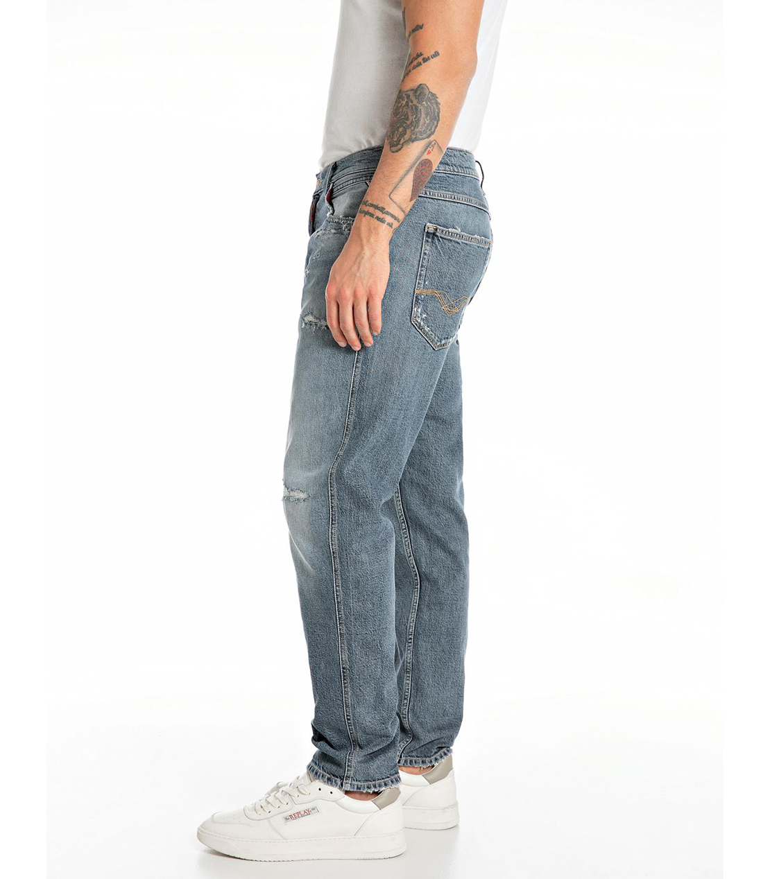 リラックステーパードSANDOTインディゴデニム 詳細画像 ブルー 3